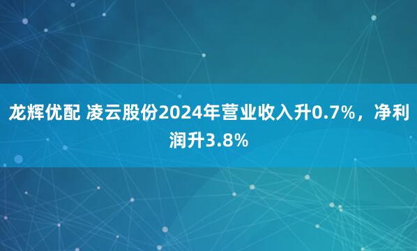 龙辉优配 凌云股份2024年营业收入升0.7%，净利润升3.8%
